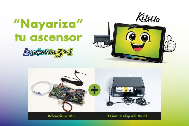 “Nayariza” tu ascensor con la solución integral 3 en 1 de Nayar: Advertisim 10B y Esse-ti Helpy 4G